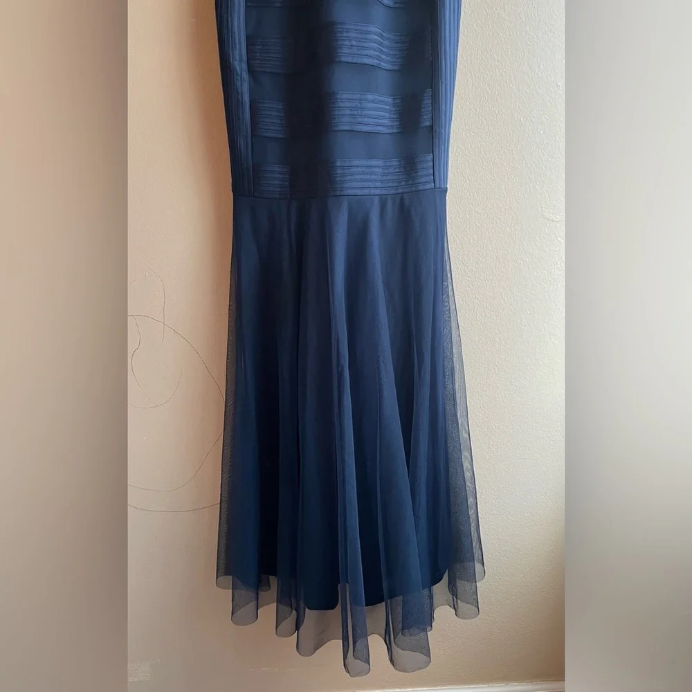 JS Collections Women Navy Blue Maxi Dress Size 8 - Picture 4 of 15